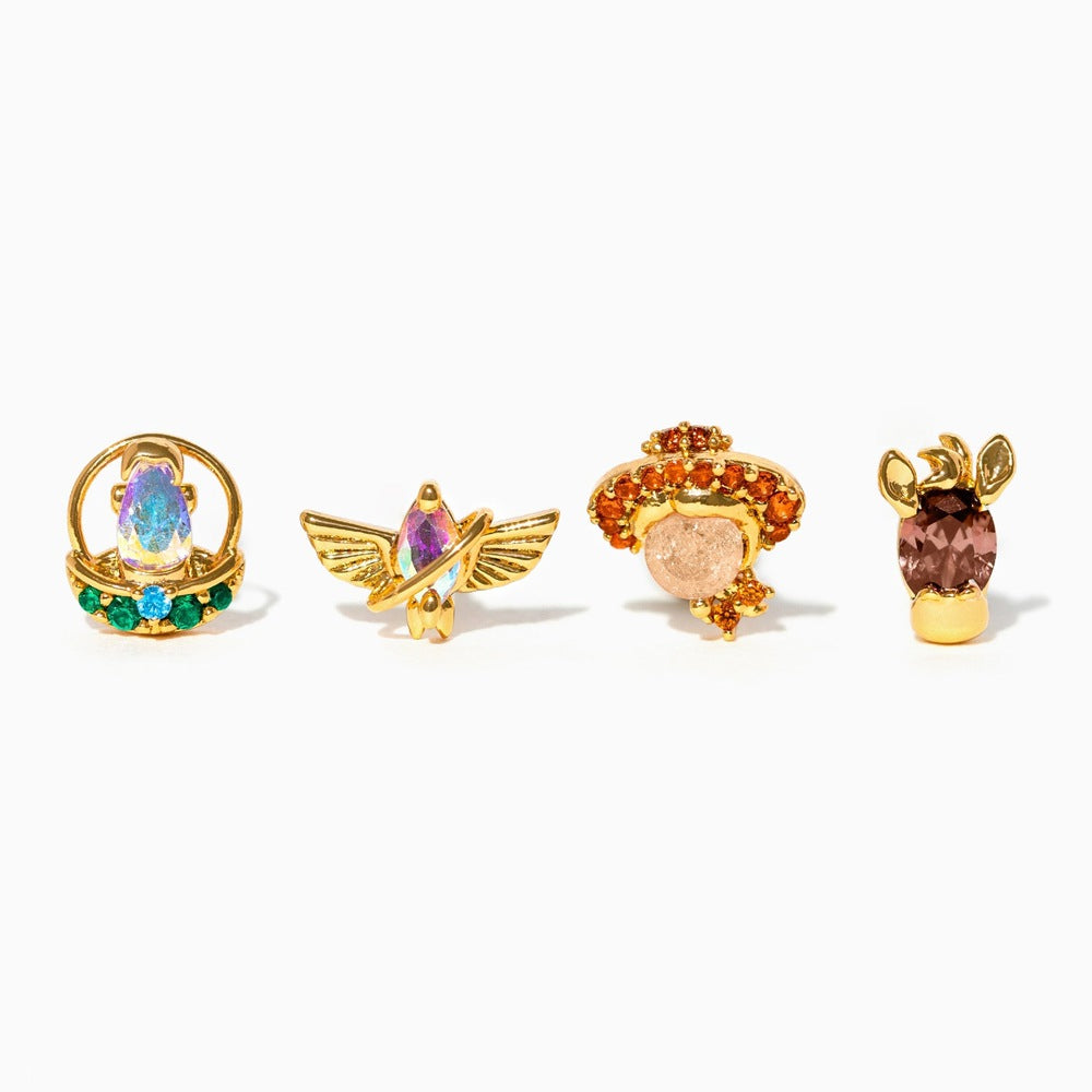 Fashion Personality Color Zircon Earings Set