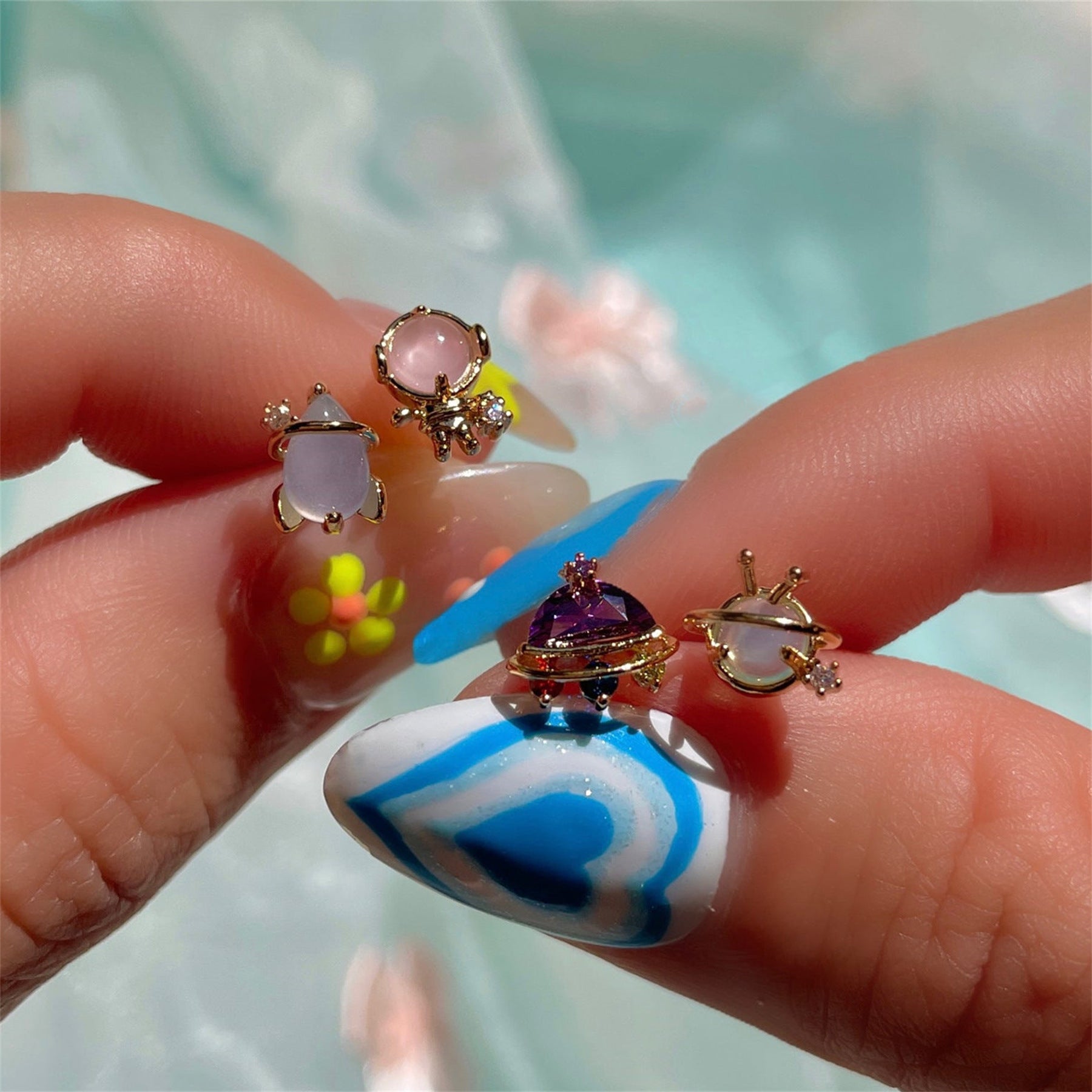 Creative Cartoon Wind Space Series Earings Set