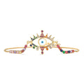 Female Copper Plated Real Gold Mixed Color Zircon Hand Jewelry Bracelet