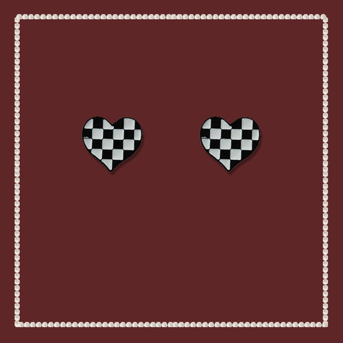 Chessboard Plaid Love High-grade Cold Style Unique New Trendy Female Earings Set