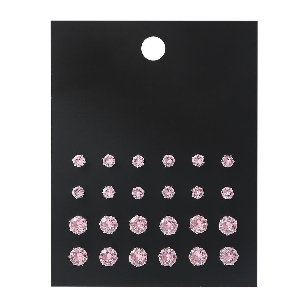 Pink Round Women's Earings Set