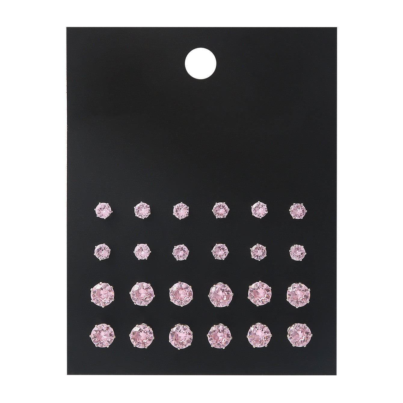 Pink Round Women's Earings Set