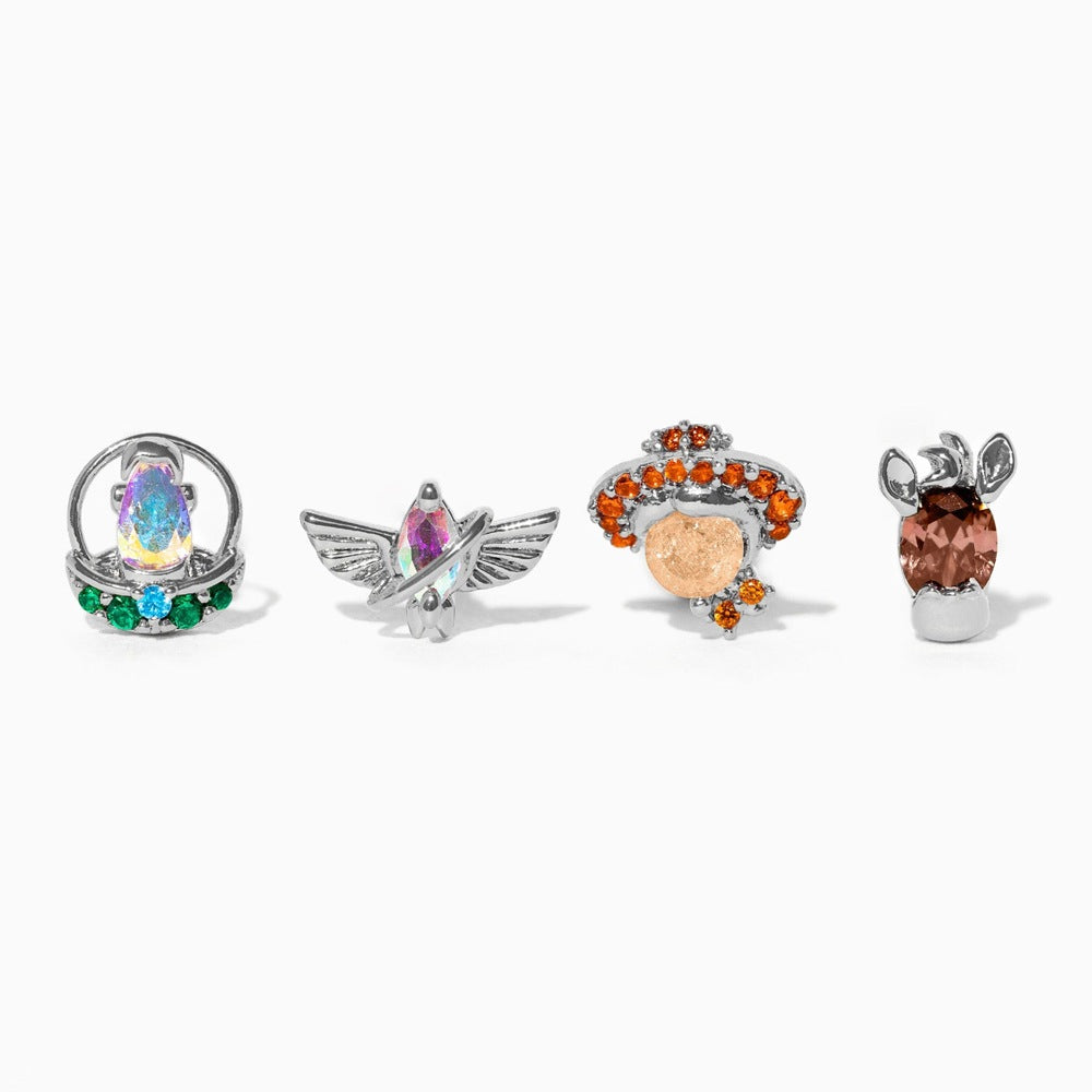 Fashion Personality Color Zircon Earings Set