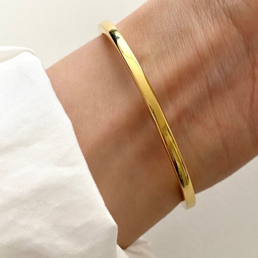 Trendy Sterling Silver 3mm Bracelet Bracelet Silver Jewelry Simple Square Line Bracelet Jewelry