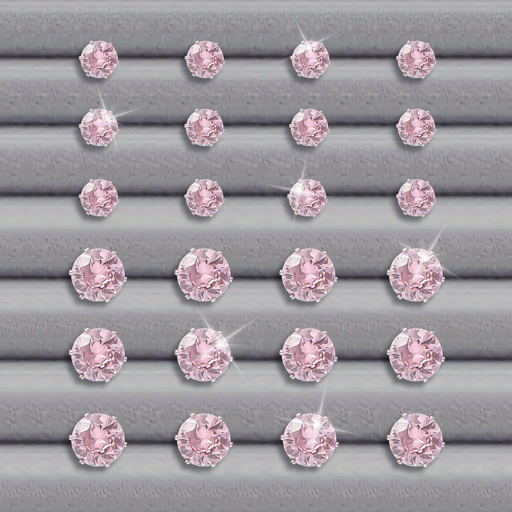 Pink Round Women's Earings Set